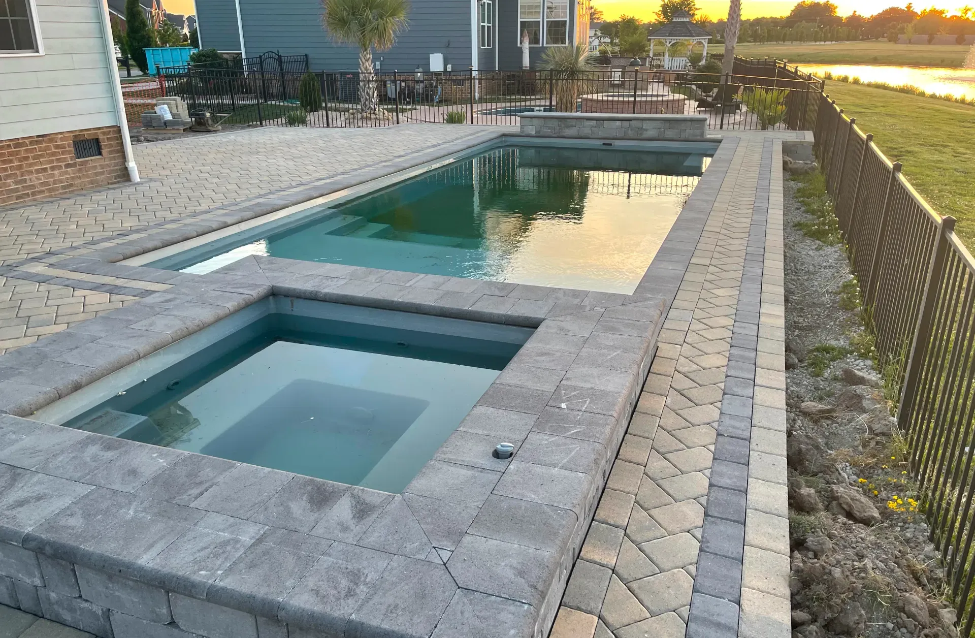 Pool Coping at Sunset