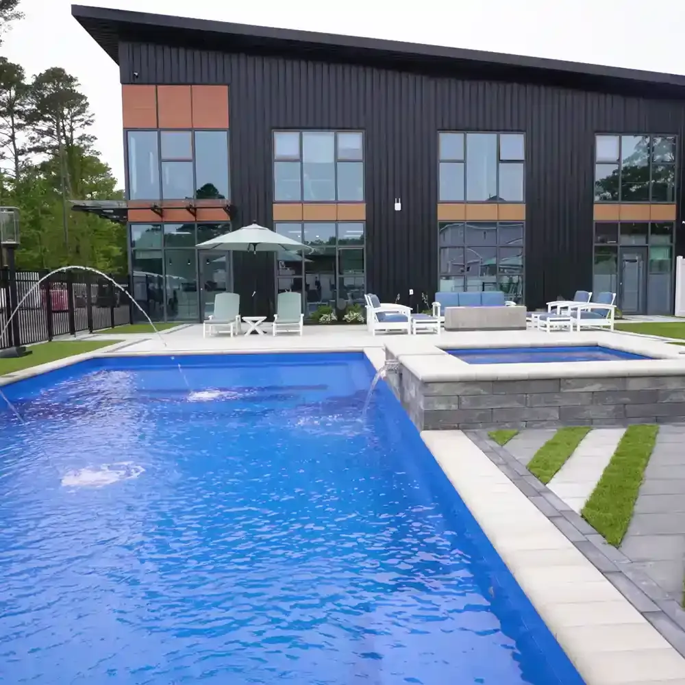 solid structures outdoor swimming pool showroom
