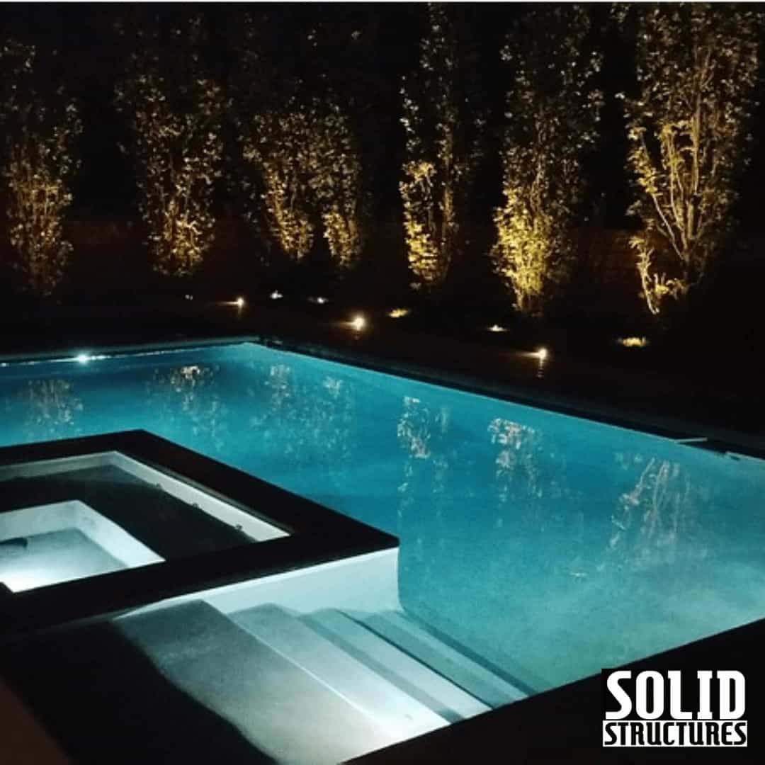 swimming pool night time