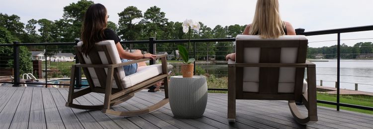 women relaxing on deck