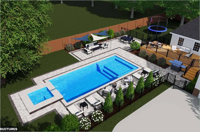 3D Design of backyard in Virginia Beach. 