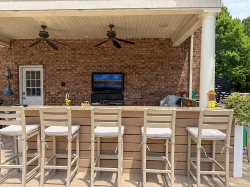 After 1 Backyard Transformation with Pool and Outdoor Living in Great Bridge - Solid Structures After Backyard Transformation with Pool and Outdoor Living in Great Bridge