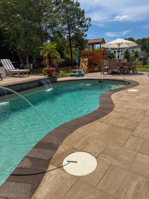 After 2 Backyard Transformation with Pool and Outdoor Living in Great Bridge - Solid Structures After Backyard Transformation with Pool and Outdoor Living in Great Bridge
