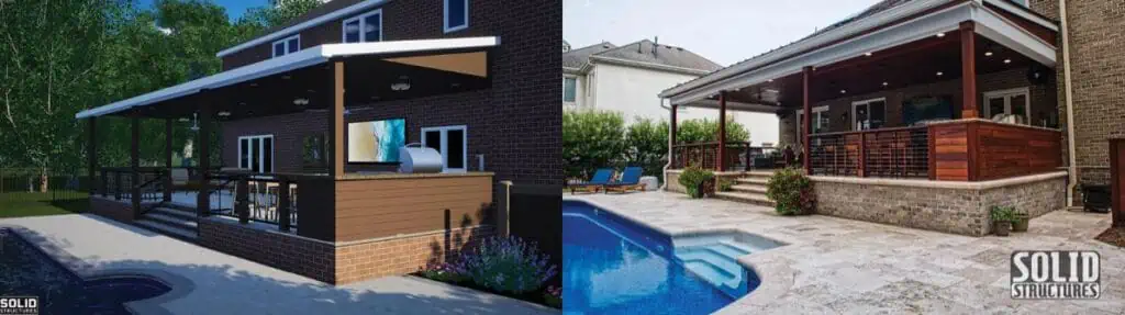 Render-of-Landscape - Solid Structures Before and After Image of 3d Design