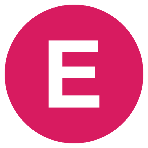 Capital letter E icon magenta