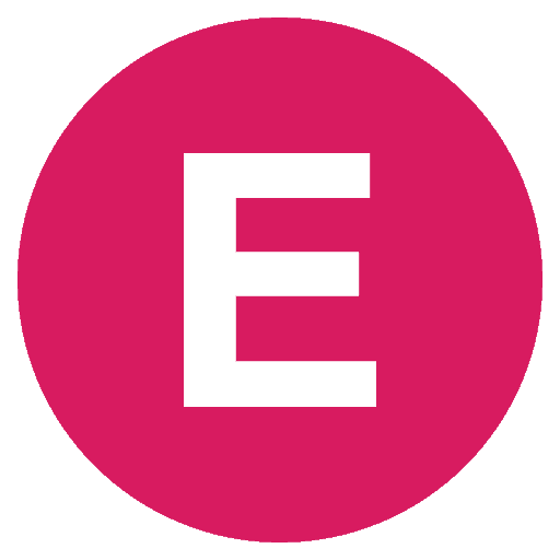 Capital letter E icon magenta