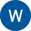 Letter W icon blue